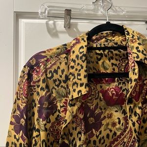 Cheetah floral blouse